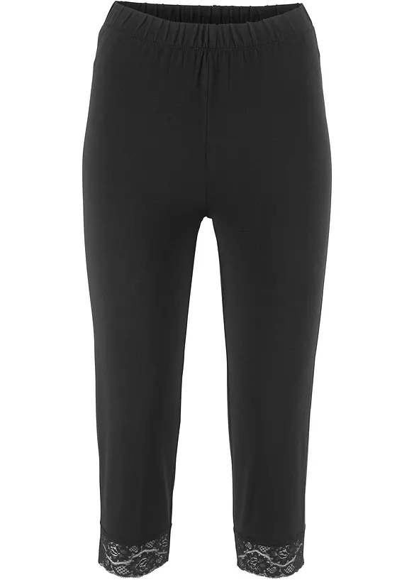 Leggings a pinocchietto con pizzo, bonprix
