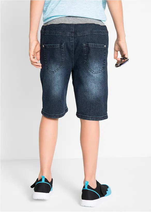 Bermuda in denim elasticizzato con elastico in vita, regular fit, bonprix