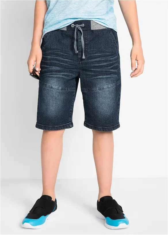 Bermuda in denim elasticizzato con elastico in vita, regular fit, bonprix