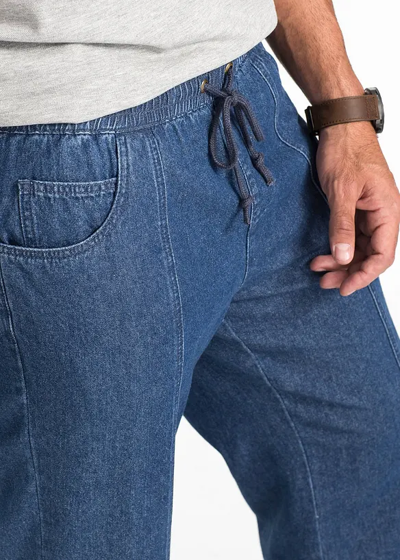 Pantaloni classic fit con elastico in vita in cotone leggero, straight, bonprix