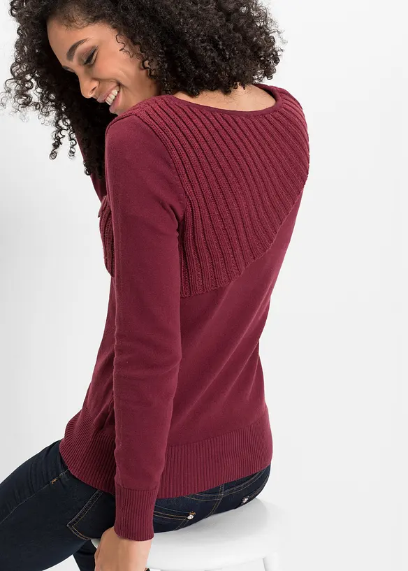 Maglione in filato fine con cotone, bonprix