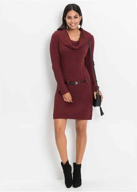 Abito in maglia con cintura, BODYFLIRT