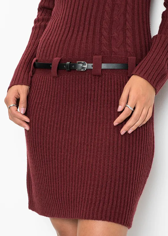 Abito in maglia con cintura, BODYFLIRT