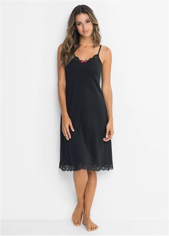 Camicia da notte corte con pizzo delicato, bonprix