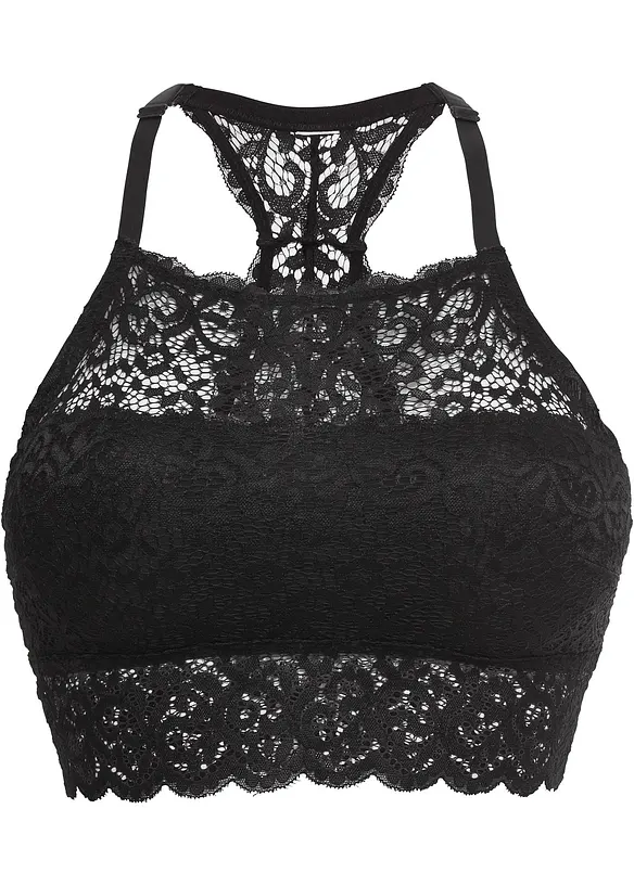 Reggiseno a bustier in pizzo elasticizzato, bonprix