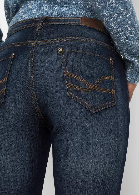 Mom jeans in stretch confortevole, vita media, bonprix