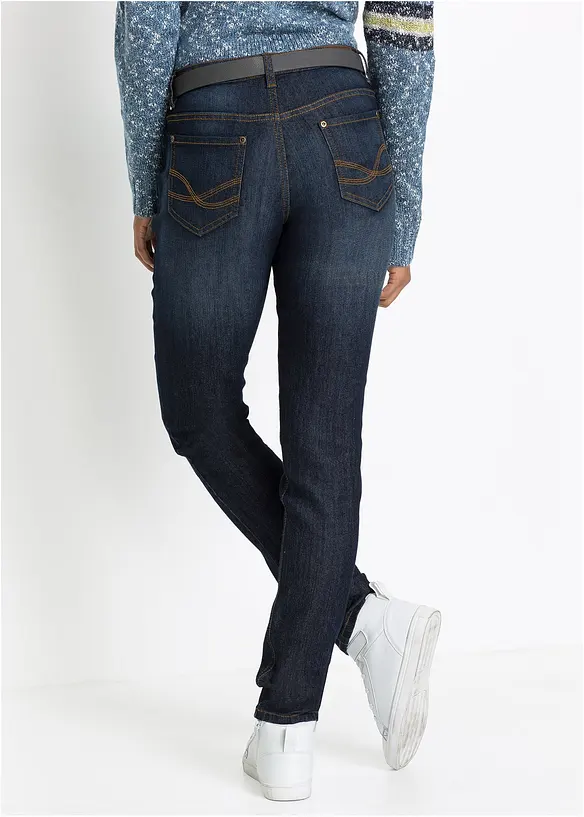Mom jeans in stretch confortevole, vita media, bonprix