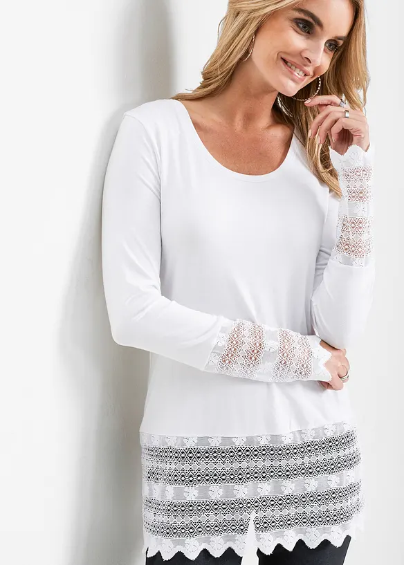 Maglia a manica lunga con pizzo, bpc selection