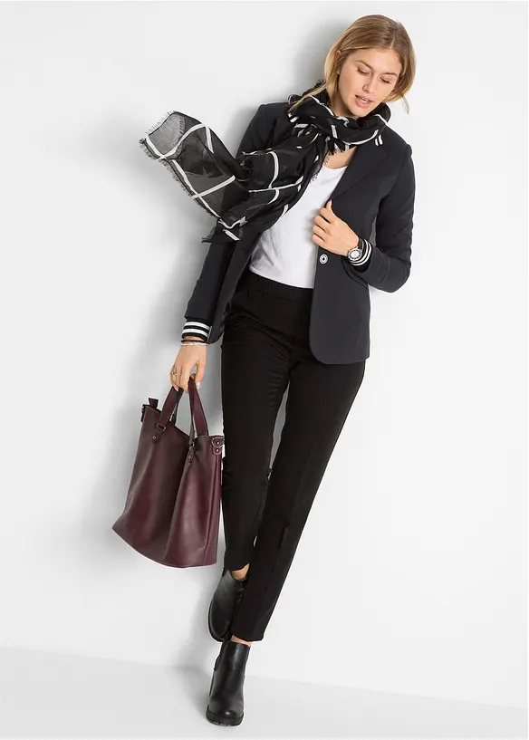 Blazer in cotone con dettagli a righe, bonprix