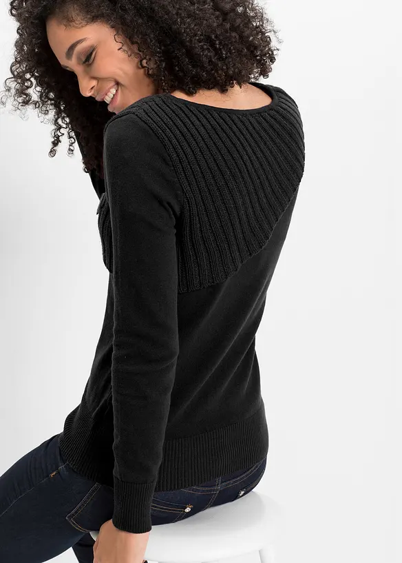 Maglione in filato fine con cotone, bonprix