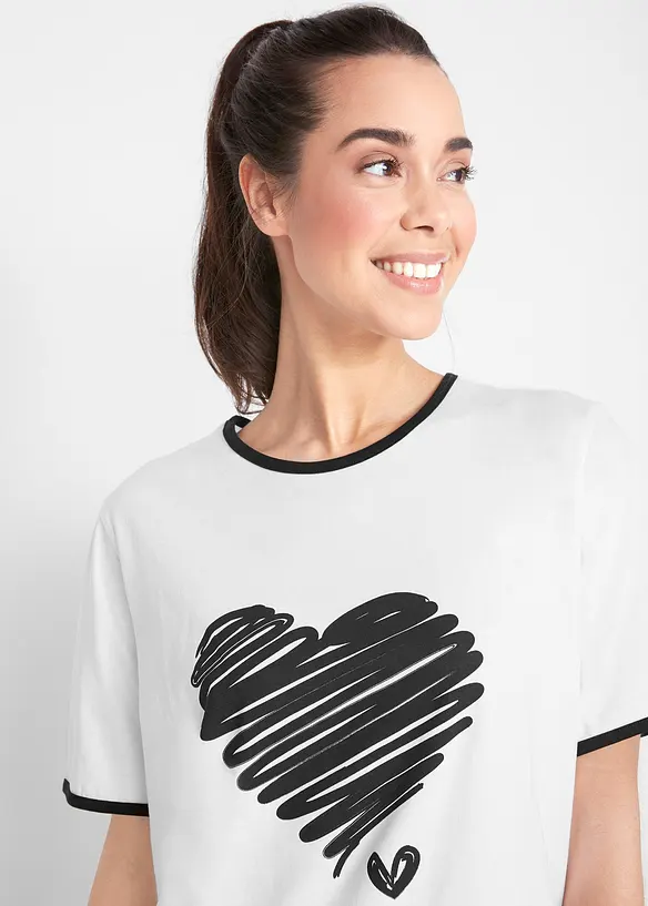 T-shirt lunga a maniche corte (pacco da 2), bonprix