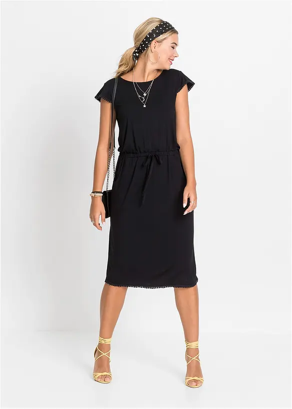 Abito midi in jersey di viscosa elasticizzata, bonprix
