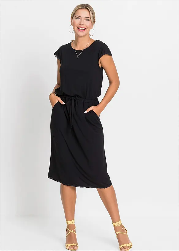 Abito midi in jersey di viscosa elasticizzata, bonprix