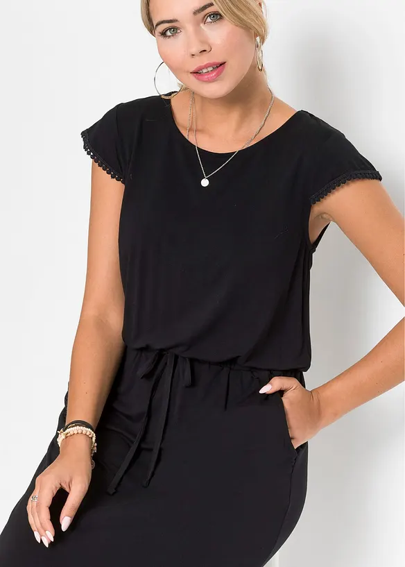 Abito midi in jersey di viscosa elasticizzata, bonprix