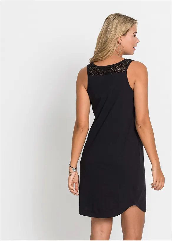 Abito in maglina di cotone con pizzo, bonprix