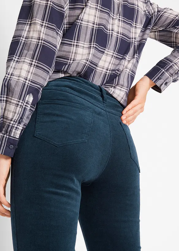 Pantaloni di velluto a coste elasticizzati, straight, bonprix