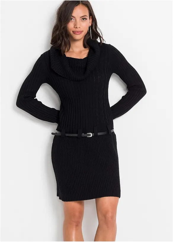 Abito in maglia con cintura, BODYFLIRT