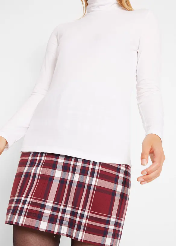 Maglia elasticizzata a collo alto e a maniche lunghe, bonprix
