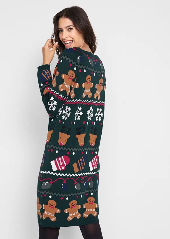 Abito in maglia natalizio con biscotti, bonprix