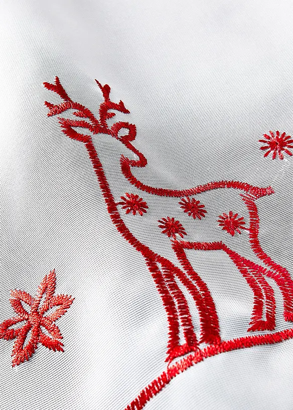 Tendina a vetro con abeti ricamati, bonprix