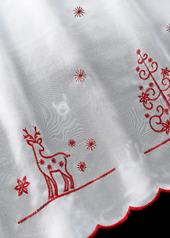 Tendina a vetro con abeti ricamati, bonprix