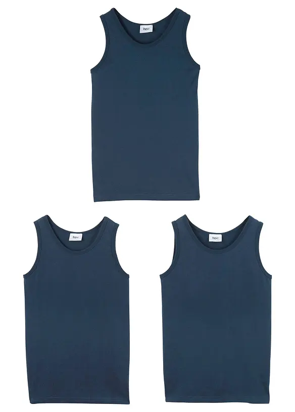 Canottiera con morbido cotone biologico (pacco da 3), bonprix