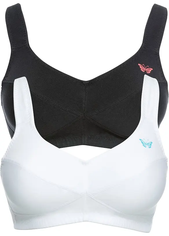 Reggiseno senza ferretto con cotone biologico (pacco da 2), bonprix