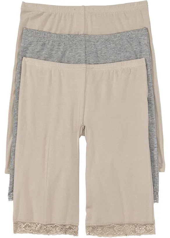 Boxer lunghi da donna con pizzo (pacco da 3), bonprix