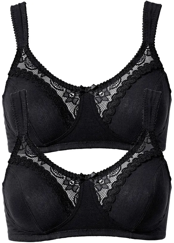 Reggiseno senza ferretto con cotone biologico (pacco da 2), bonprix