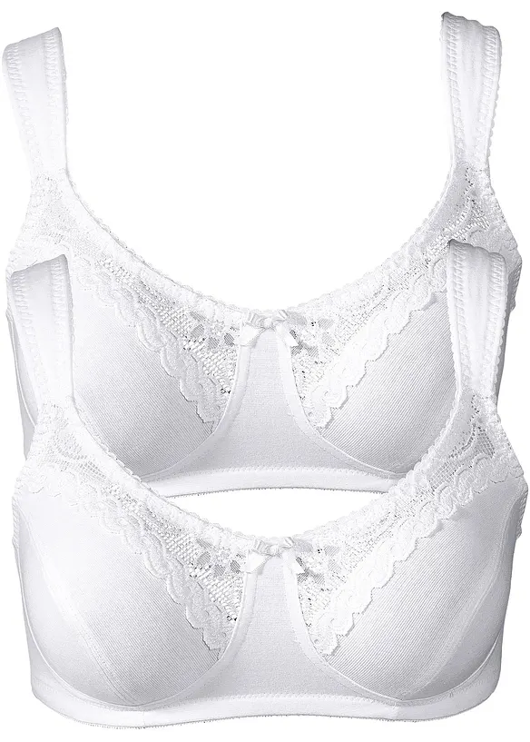 Reggiseno senza ferretto con cotone biologico (pacco da 2), bonprix