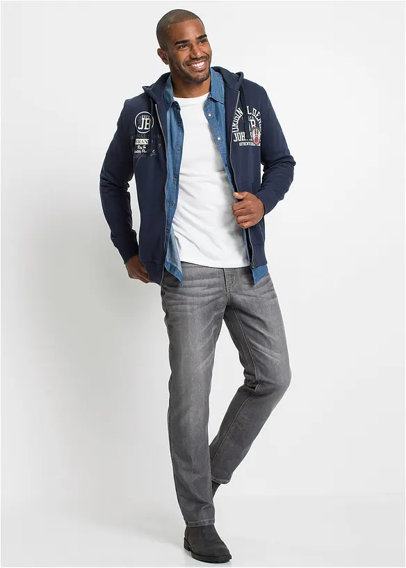 Camicia di jeans a maniche lunghe in puro cotone, slim fit, bonprix