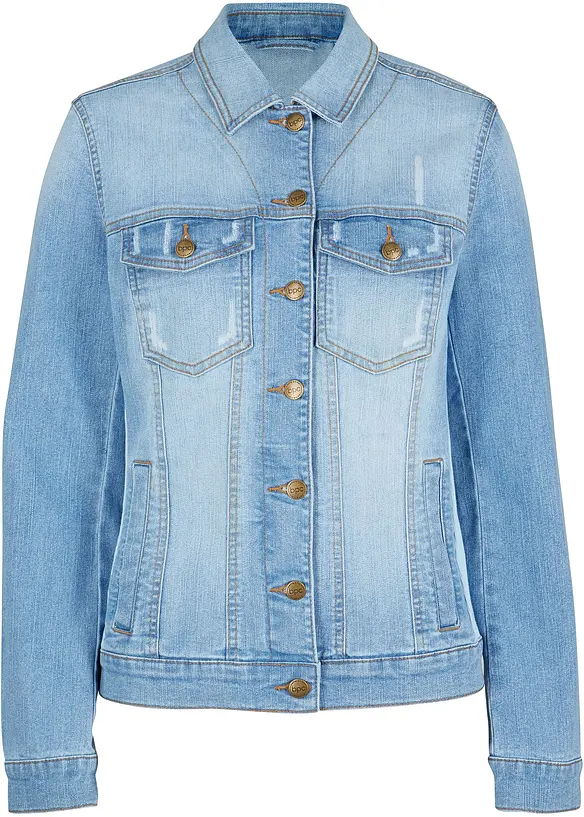 Giacca di jeans con inserti a costine, bonprix