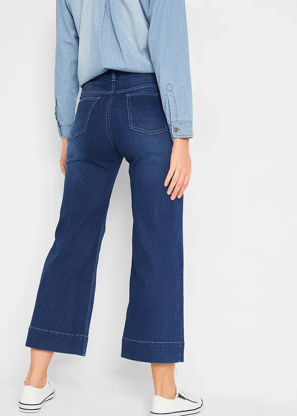 Jeans culotte cropped elasticizzati ultra morbidi, bonprix