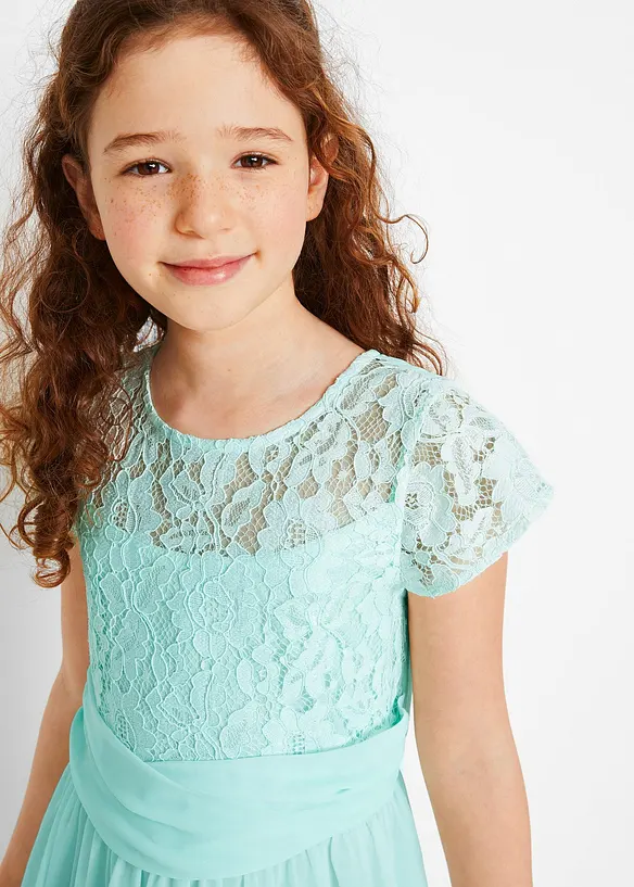 Abito in chiffon con pizzo, bonprix