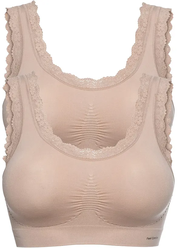 Reggiseno Feel Comfort a bustier senza cuciture (pacco da 2), bonprix
