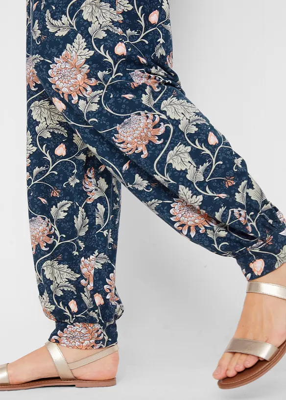 Pantaloni alla turca in jersey di misto viscosa, loose fit, bonprix
