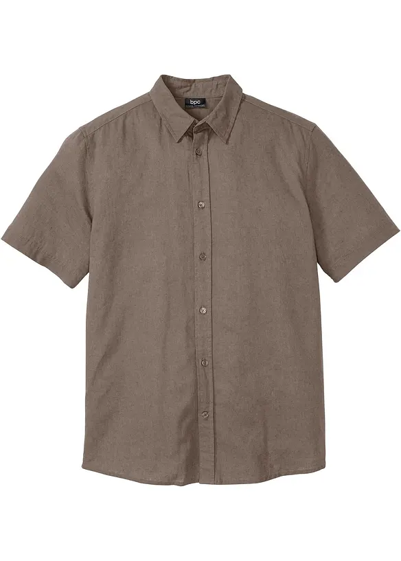 Camicia a maniche corte in fresco misto lino, bonprix