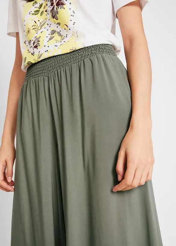 Pantaloni culotte al polpaccio in viscosa, bonprix