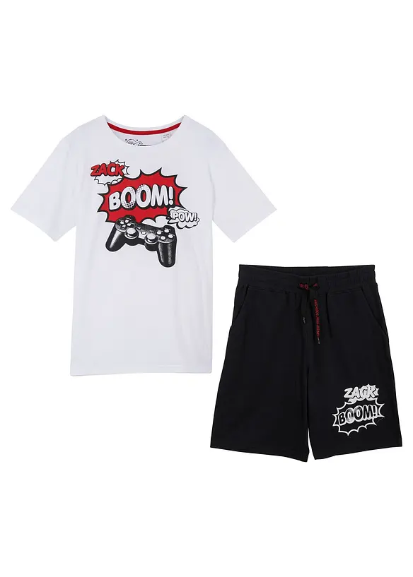 T-shirt e pantaloncini in jersey di puro cotone biologico (set 2 pezzi), bonprix
