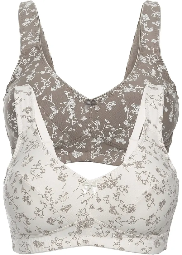 Reggiseno senza ferretto con cotone biologico morbido (pacco da 2), bonprix