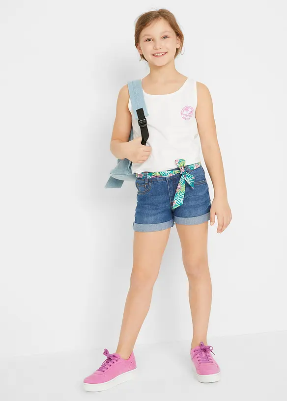 Shorts di jeans elasticizzati con cintura, bonprix