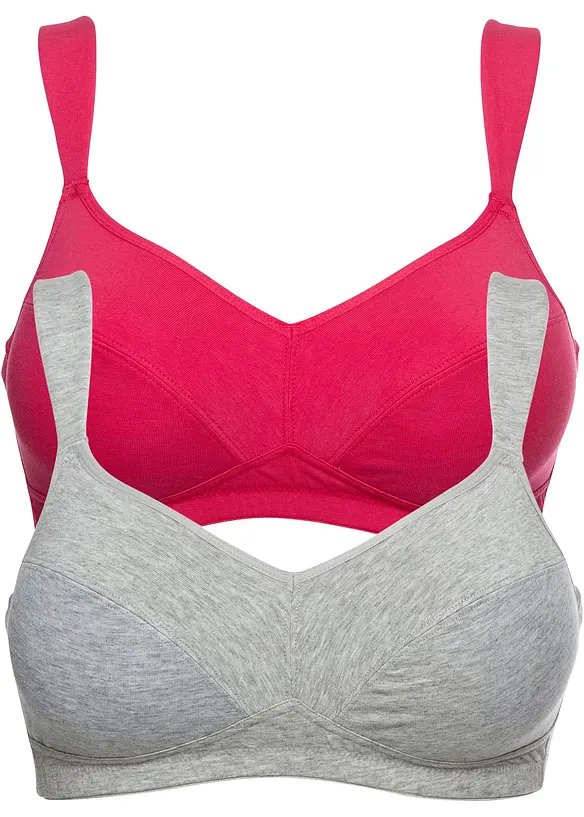Reggiseno senza ferretto con cotone biologico (pacco da 2), bonprix