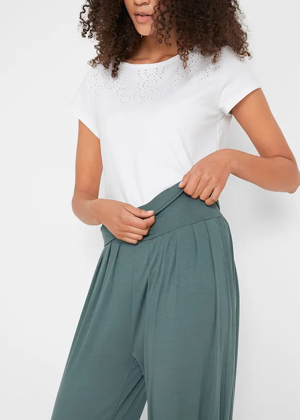 Pantaloni alla turca in misto viscosa morbido, bonprix
