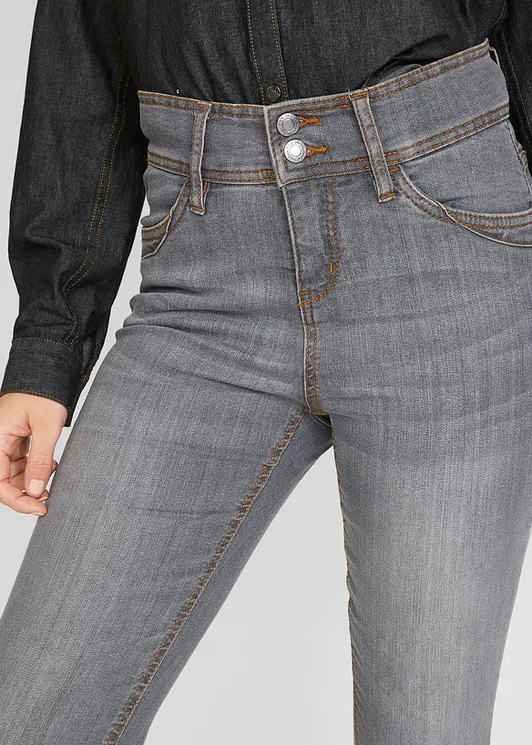 Jeans elasticizzati confortevoli slim fit, vita alta, bonprix