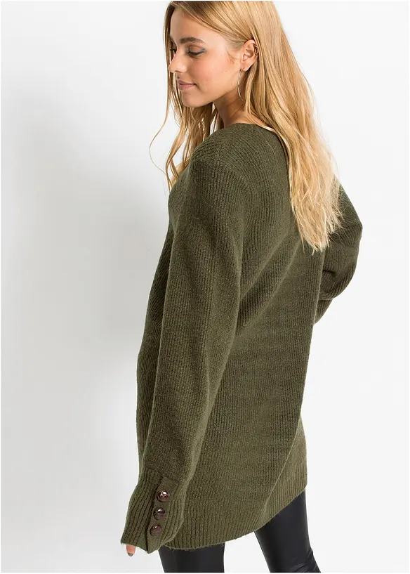 Maglione lungo con bottoni, bonprix