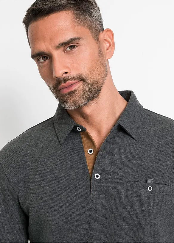 Polo  in piquet a maniche lunghe, bonprix