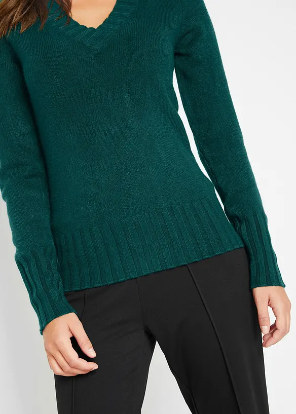 Maglione con scollo a V, bonprix