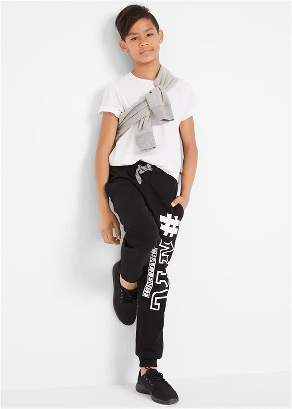 Pantaloni in felpa con stampa, bonprix