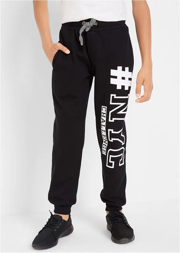Pantaloni in felpa con stampa, bonprix