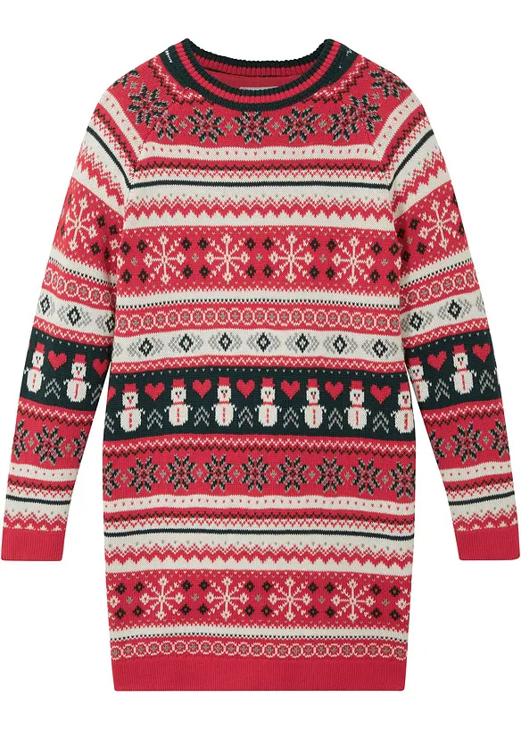 Abito in maglia con motivi invernali, bonprix